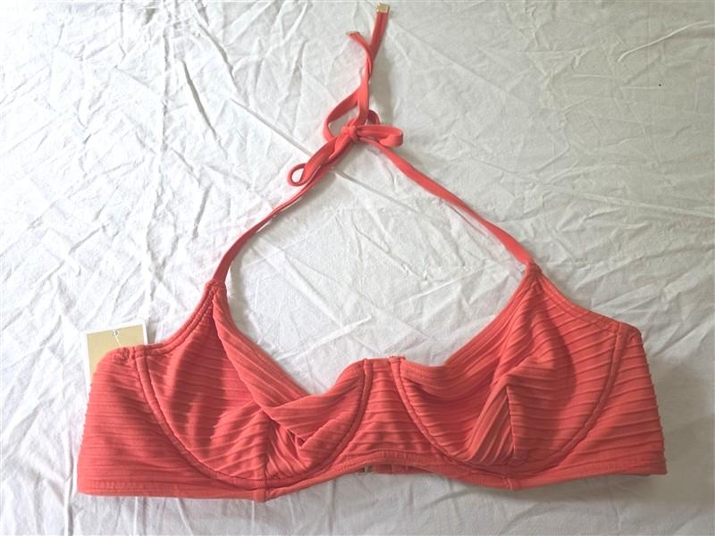 NWT Michael Kors L Classic Bikini Underwire Top Sangria Orange 134238