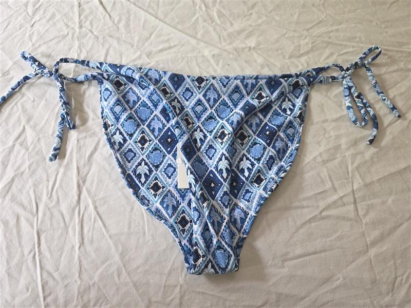 NWT Peixoto L Tonie Blue White Seashell Bikini Swim Tie Side Bottom 134239