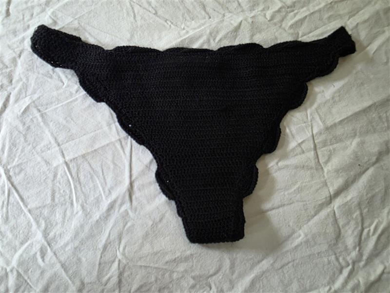 NWT Tularosa M High Black Crochet Cheeky Bikini Swim Bottoms 134240