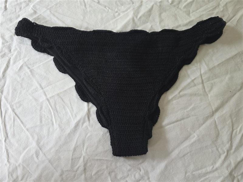 NWT Tularosa M High Black Crochet Cheeky Bikini Swim Bottoms 134240