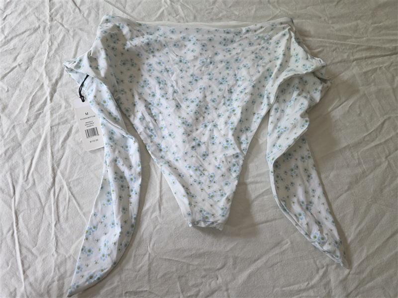 NWT We Wore What M Riviera Baby's Breath Tie Hi Waist Bikini Swim Bottom 134241