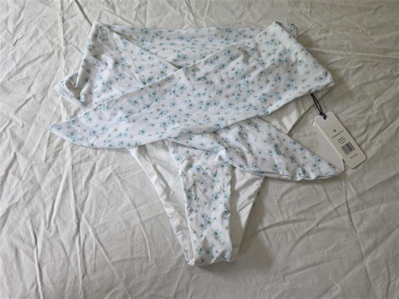 NWT We Wore What M Riviera Baby's Breath Tie Hi Waist Bikini Swim Bottom 134241