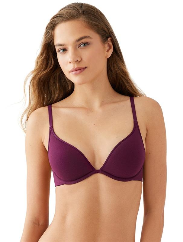 NWOT b.tempt'd Wacoal 38D Cotton To A Tee Plunge T-Shirt Bra Purple 134244