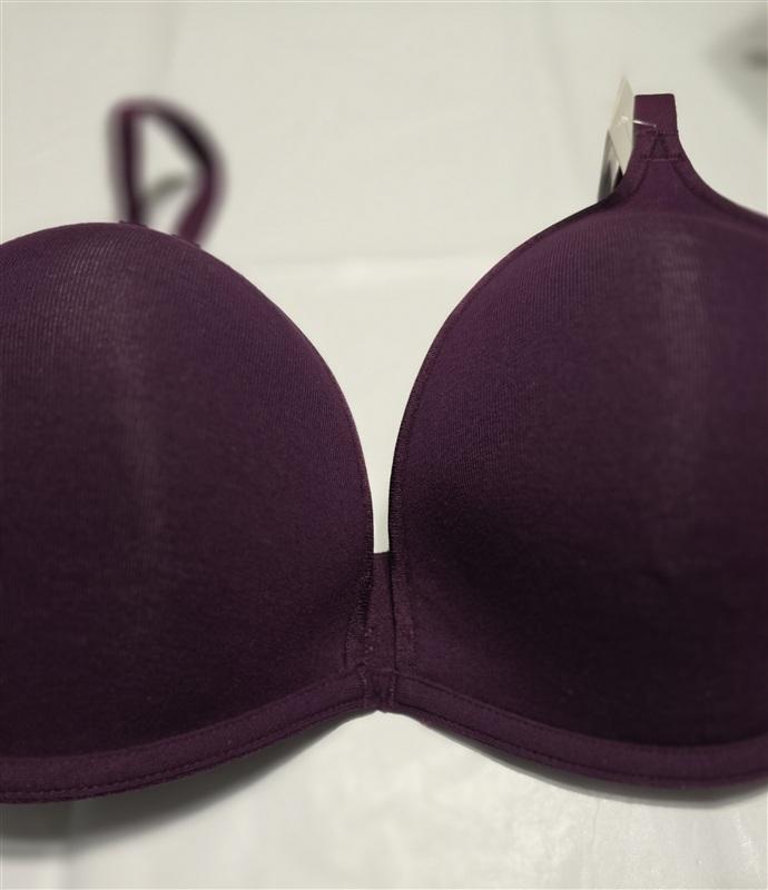 NWOT b.tempt'd Wacoal 38D Cotton To A Tee Plunge T-Shirt Bra Purple 134244