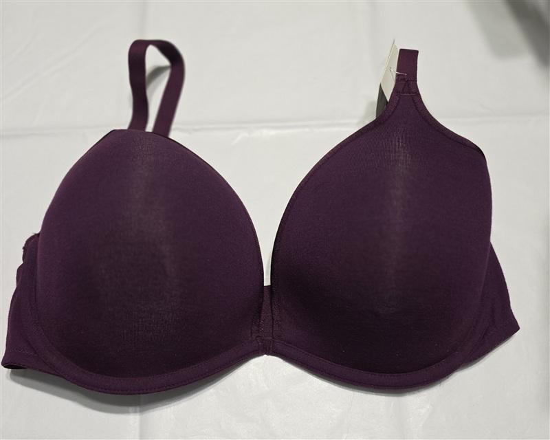 NWOT b.tempt'd Wacoal 38D Cotton To A Tee Plunge T-Shirt Bra Purple 134244
