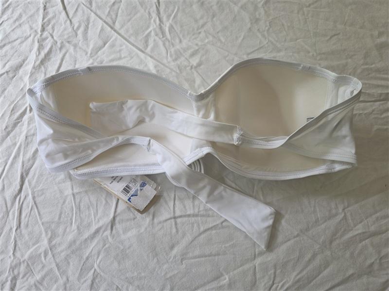 NWT Tommy Bahama XL Pearl Twist Bandeau Bikini Top White 134245
