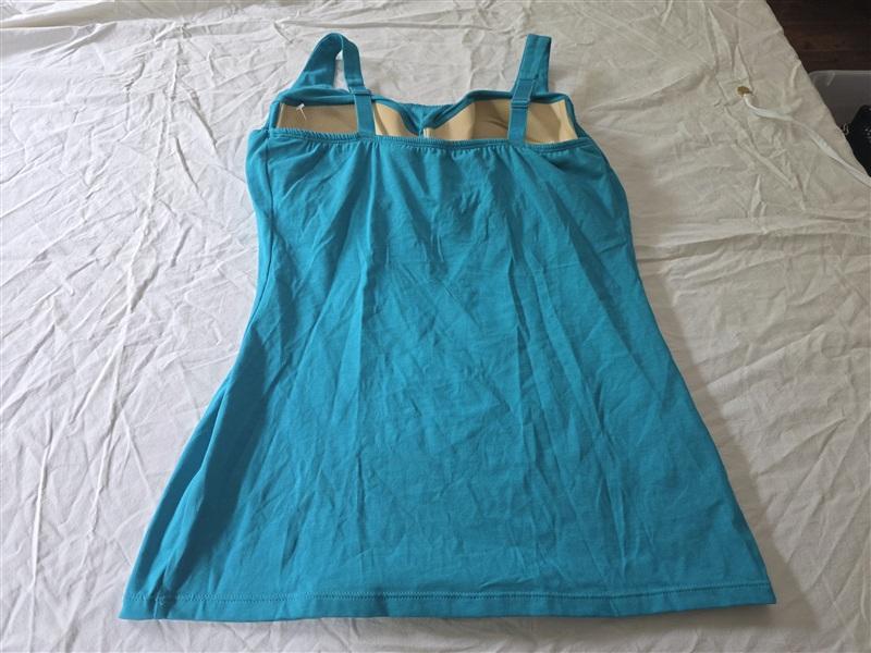 NWOTD Soft Surroundings 36D Underwire Bra Cami Tank Top Teal Blue 134253