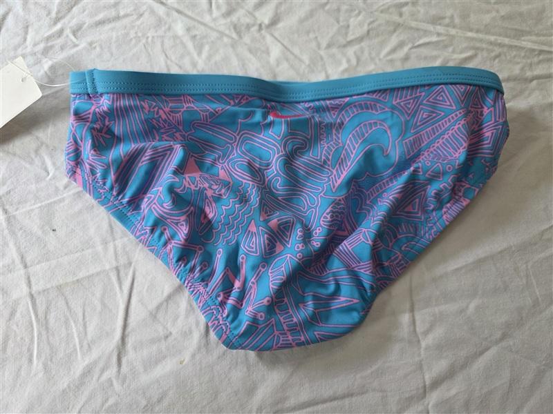 NWT Nike Girls M 11-12yrs Graffiti Print Blue Pink Bikini Bottom 134254