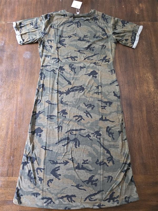 NWT Hayden M Camouflage T-Shirt Dress Green Black 134263