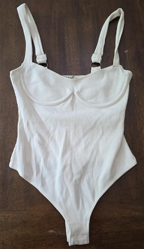 NWT Free People S In The City Underwire Bodysuit Thong Ivory 134264