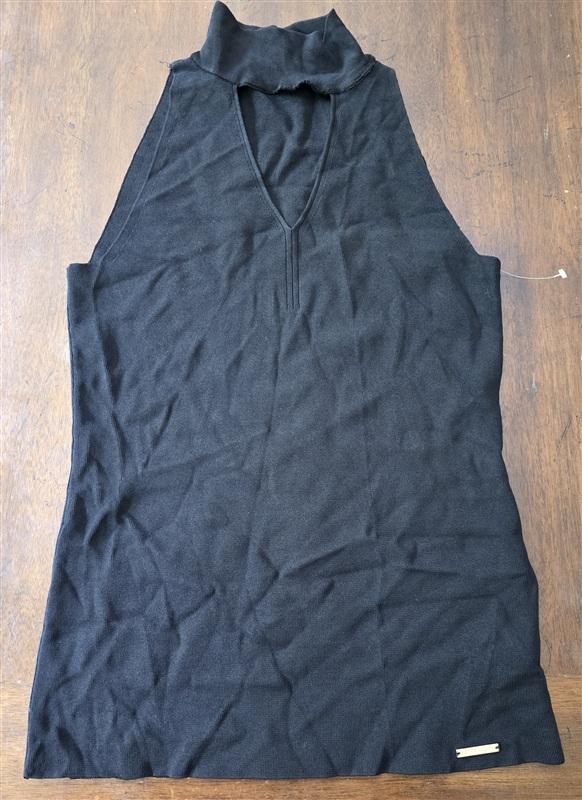 NWOTD Michael Kors M Mock Neck Keyhole Sleeveless Black Sweater 134268