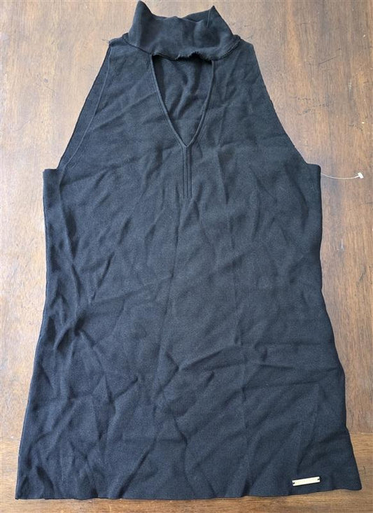 NWOTD Michael Kors M Mock Neck Keyhole Sleeveless Black Sweater 134268