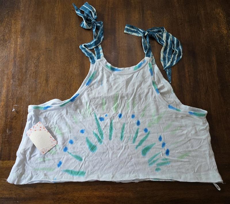 NWT Free People L Loose Ocean Breeze Cami Tie Shoulder Tank Top 134271