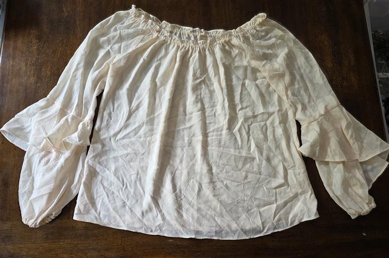 NWT Michael Kors M Ivory Off Shoulder Balloon Sleeve Blouse 134273