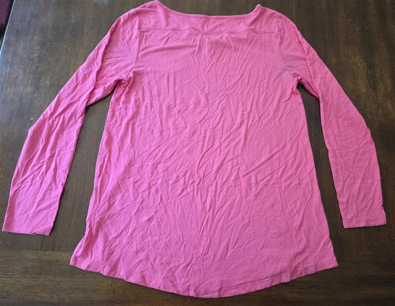 NWOTD Soft Surroundings M Knot Front Pink Long Sleeve Tunic Pink T Shirt 134278