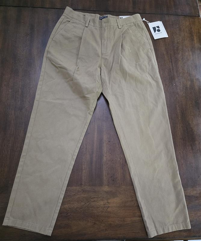 NWT Frank & Oak 31 Jamie Pleated Taper Fit Cropped Chino Pants 134285