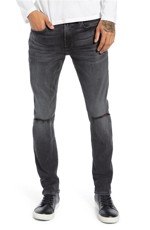 NWT Frame 36 L'Homme Distressed Skinny Mid-Rise Charcoal Jeans 134291