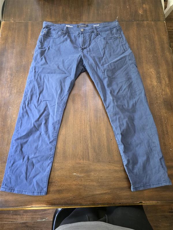 NWOT Liverpool 36X30 REGENT RELAXED STRAIGHT PEACHED TWILL Blue Pants 134292