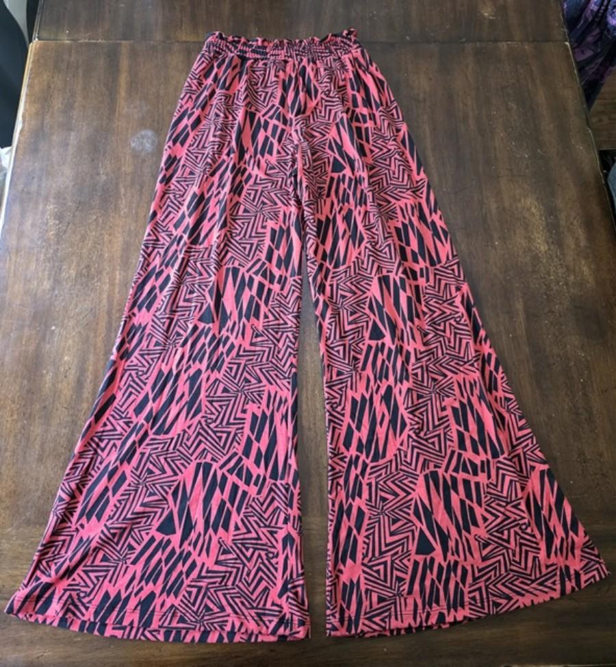 NWT Nikki Rich M RESORT WIDE LEG TROUSERS Stretch Waist 134294
