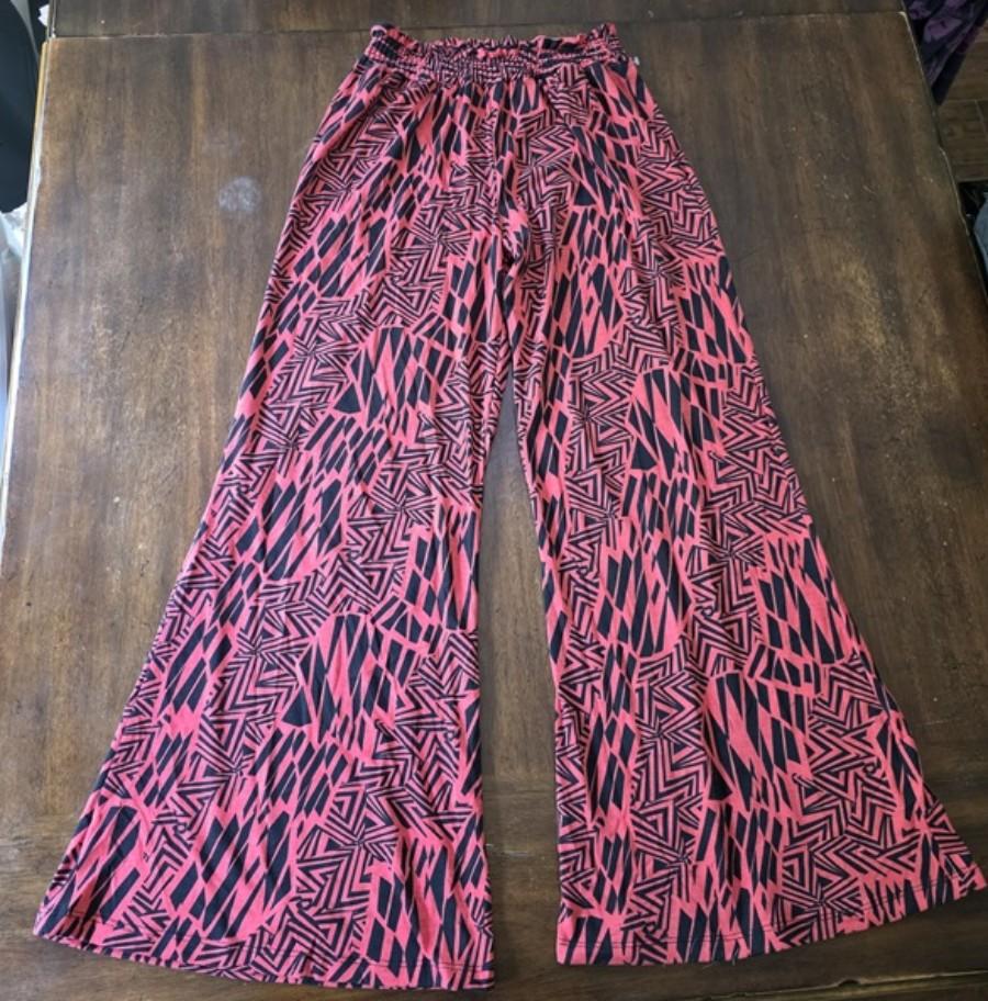 NWT Nikki Rich M RESORT WIDE LEG TROUSERS Stretch Waist 134294