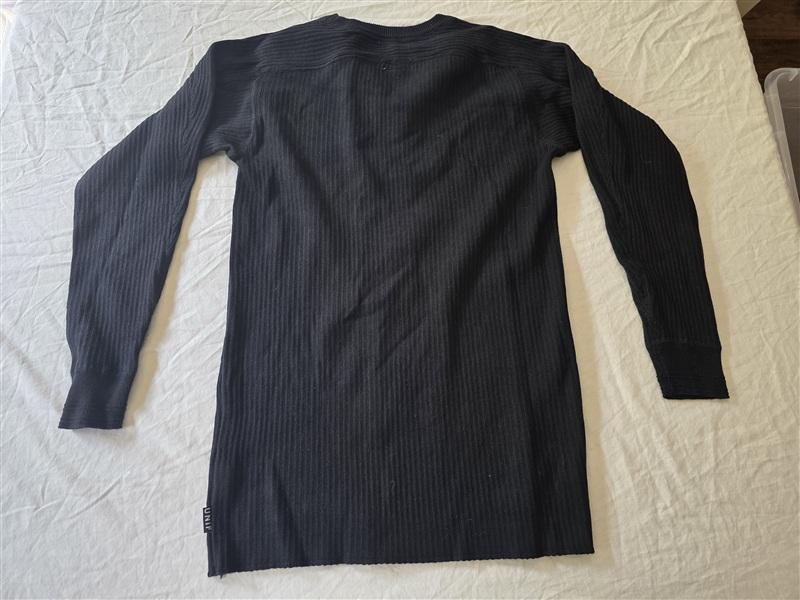 NWT UNIF S Crew Neck Ribbed Long Cotton Sweater Black 134296