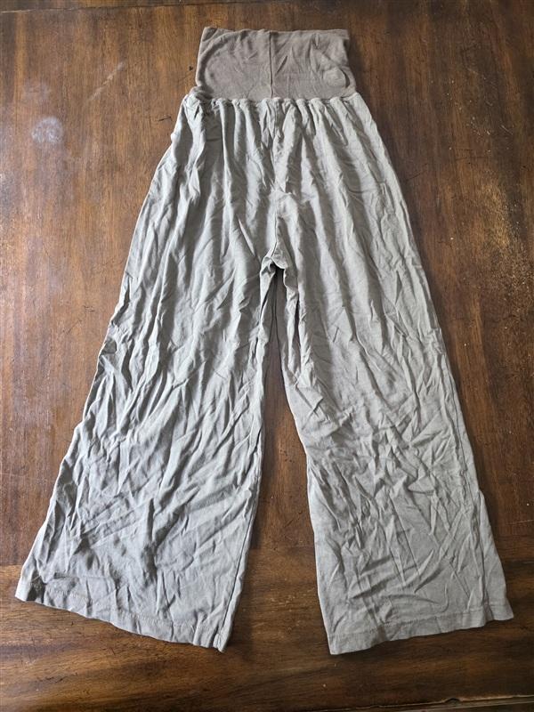 NWOT Michael Stars XS Pull On Cotton Knit Wide Leg Crop Pants Olive Green 134305