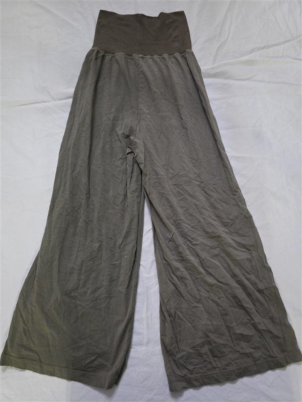 NWOT Michael Stars XS Pull On Cotton Knit Wide Leg Crop Pants Olive Green 134305