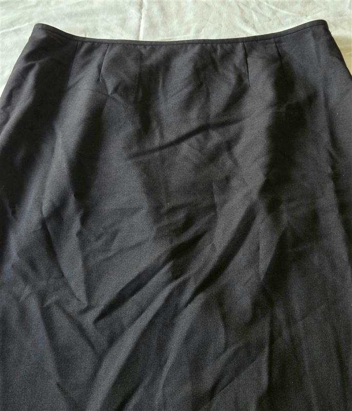 NWOT Le Suit 18 Pencil Work Skirt Long Black Kick Pleat 134308