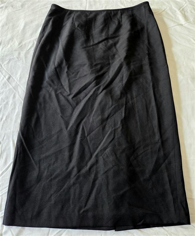 NWOT Le Suit 18 Pencil Work Skirt Long Black Kick Pleat 134308
