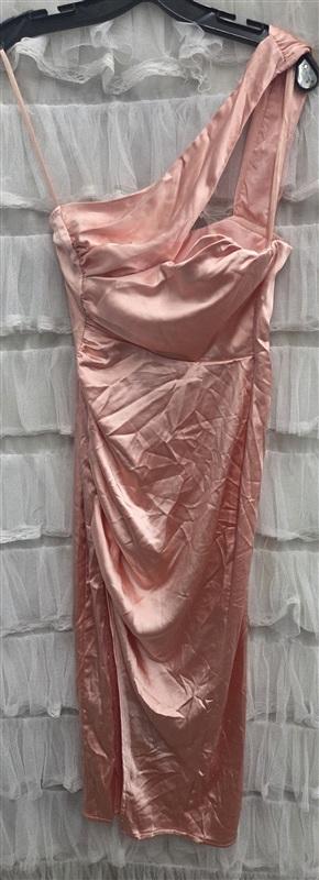 NWT Selfie Leslie XS Hollywood Nights One-Shoulder Midi Dress Blush 134311