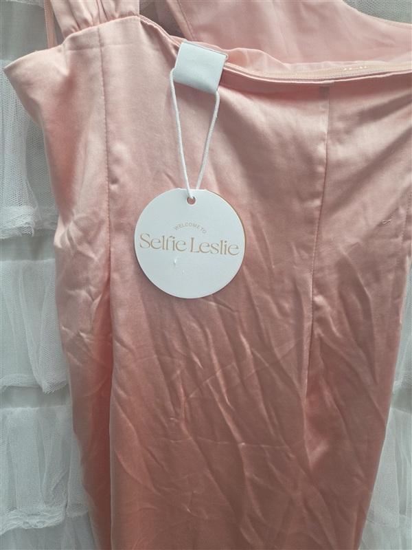 NWTD Here Comes the Sun S Hollywood Nights One-Shoulder Midi Dress Blush 134312