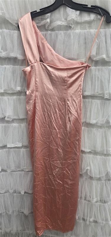NWTD Here Comes the Sun S Hollywood Nights One-Shoulder Midi Dress Blush 134312