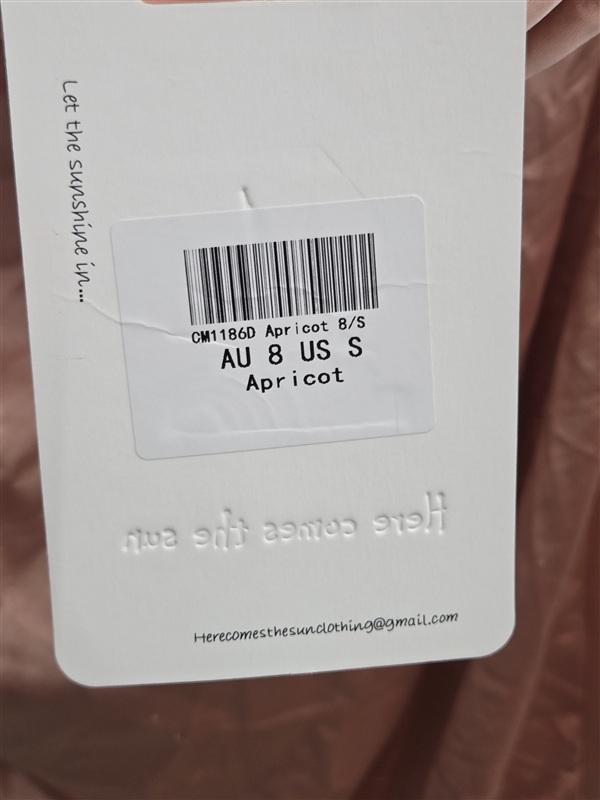 NWTD Here Comes the Sun S Well Verse Pleated Bust Strapless Dress Apricot 134315