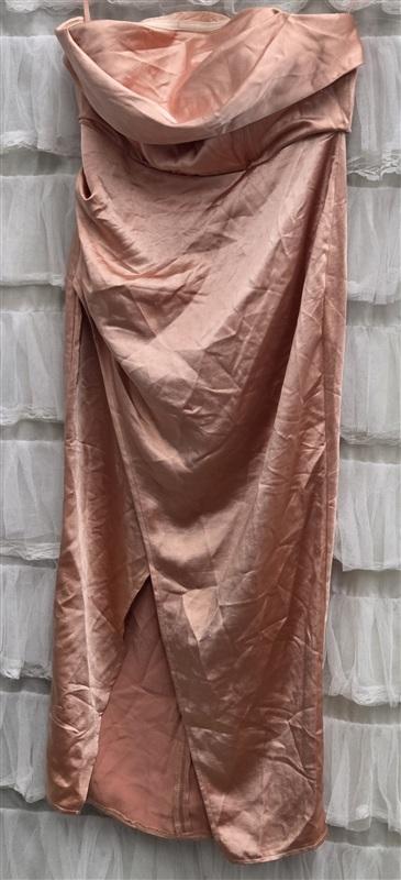 NWTD Here Comes the Sun S Well Verse Pleated Bust Strapless Dress Apricot 134315