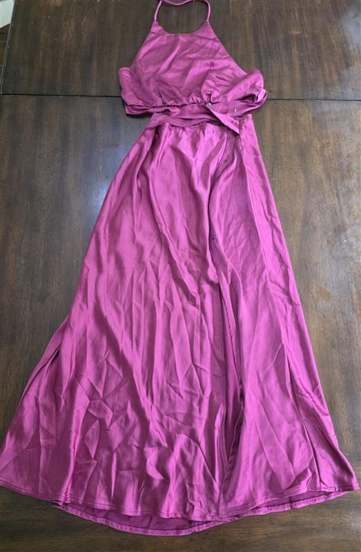 NWPT Selfie Leslie M Social Butterfly Cut-Out Waist Midi Dress Fuchsia 134318