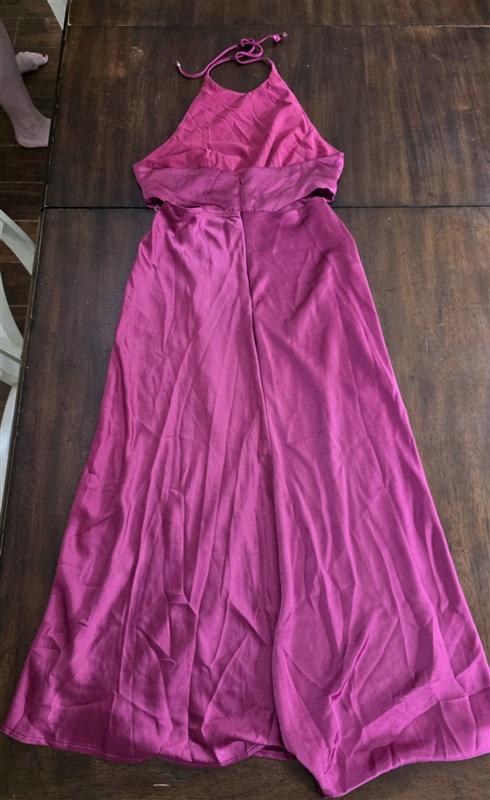 NWPT Selfie Leslie M Social Butterfly Cut-Out Waist Midi Dress Fuchsia 134318