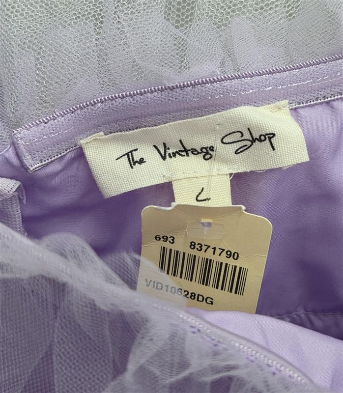 NWT The Vintage Shop L Dry Goods Purple Tulle Mini Dress 134321