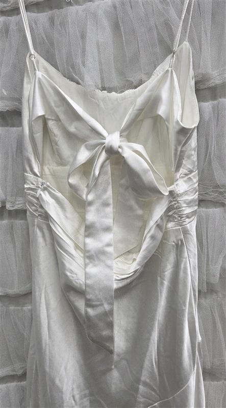 NWOT Selfie Leslie Abby S Cami Strap Gather Bust Midi Dress White 134322