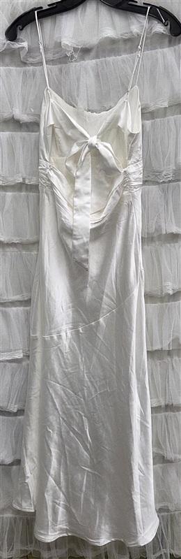 NWOT Selfie Leslie Abby S Cami Strap Gather Bust Midi Dress White 134322