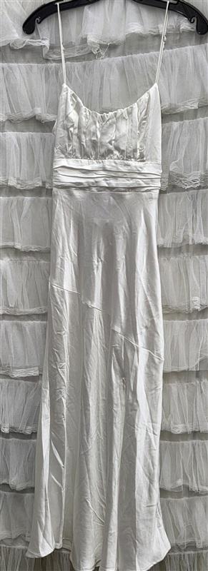 NWOT Selfie Leslie Abby S Cami Strap Gather Bust Midi Dress White 134322