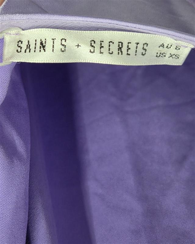 NWT Saints + Secrets XS Dolce Life Low Back Midi Dress Lilac 134323