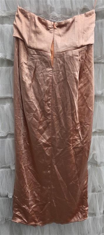 NWTD Selfie Leslie XS Well Verse Pleated Bust Strapless Dress Apricot 134324