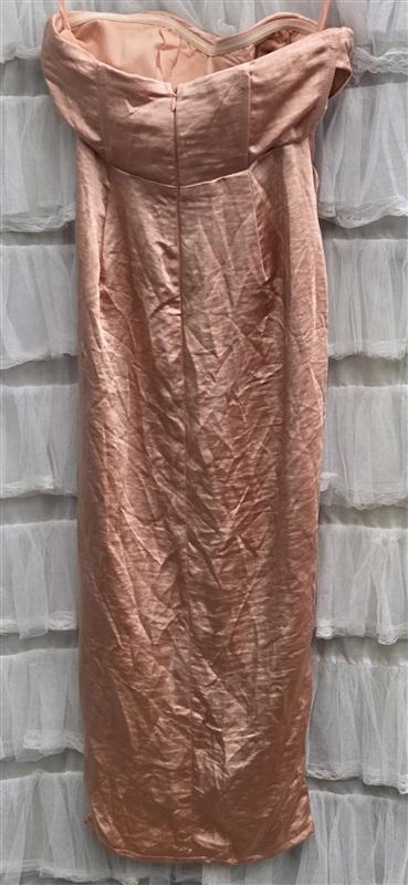 NWTD Selfie Leslie XS Well Verse Pleated Bust Strapless Dress Apricot 134324