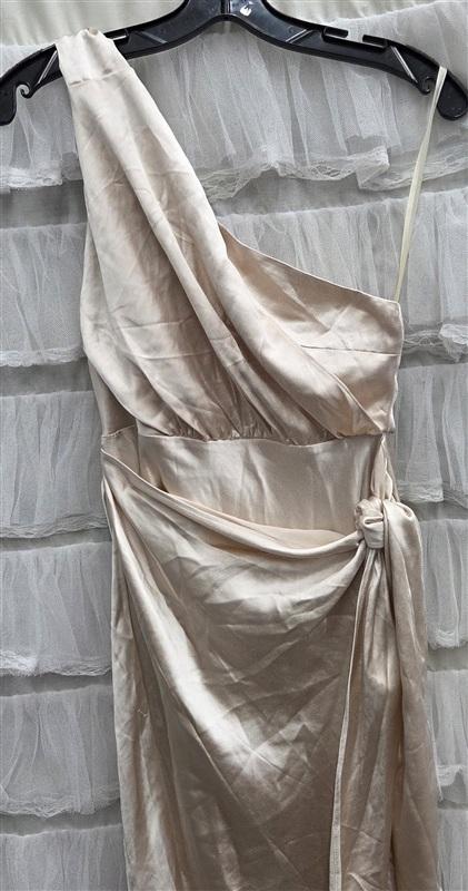 NWTD Here Comes the Sun XS Island Time 1 Shoulder Midi Dress Satin 134330