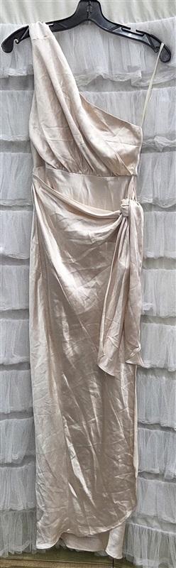 NWTD Here Comes the Sun XS Island Time 1 Shoulder Midi Dress Satin 134330