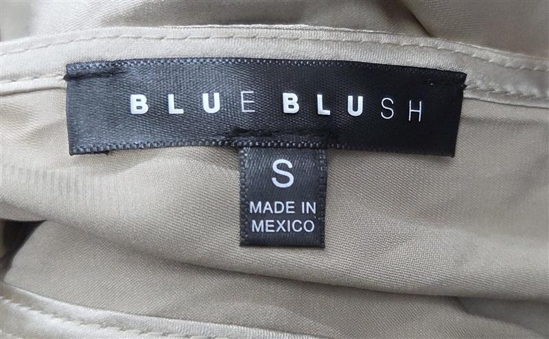 NWOT Blue Blush S Eugene Bodycon Mini Dress Gold 134333