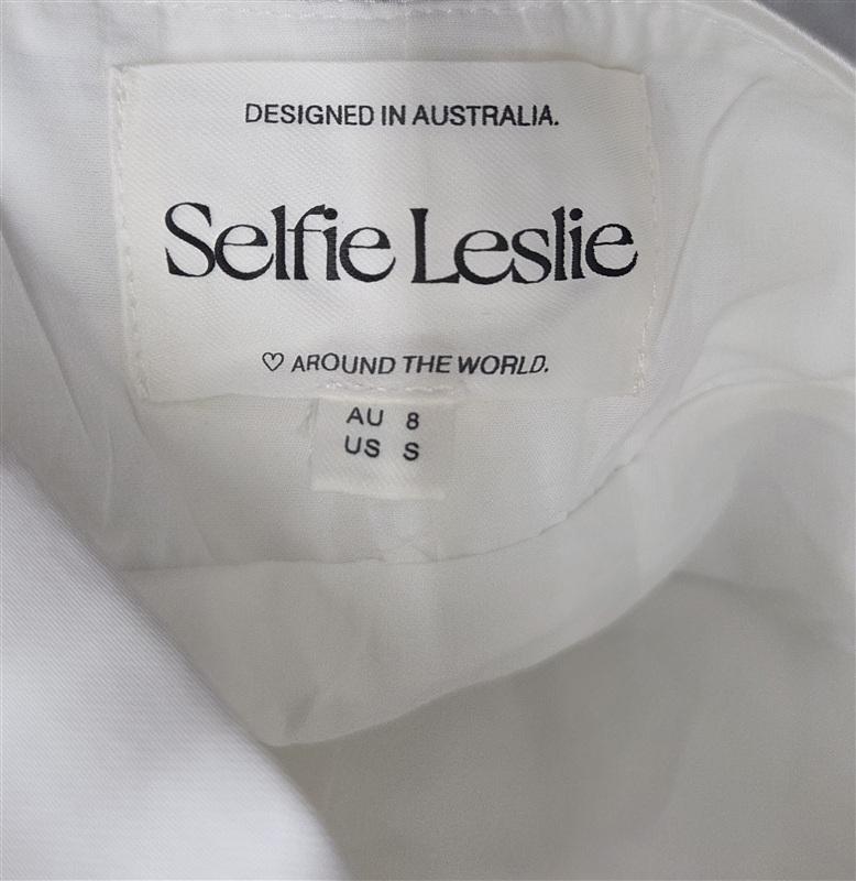 NWTD Selfie Leslie Abby S Cami Strap Gather Bust Midi Dress White 134344