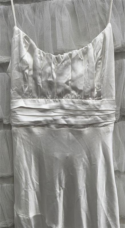NWTD Selfie Leslie Abby S Cami Strap Gather Bust Midi Dress White 134344
