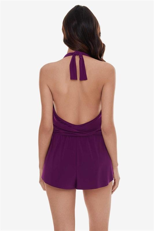 NWT MagicSuit Miraclesuit 16 Solid Bianca Romper Jam Purple 134348