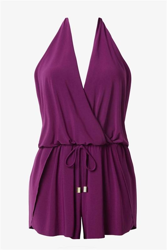 NWT MagicSuit Miraclesuit 16 Solid Bianca Romper Jam Purple 134348